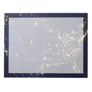 City Lights Of The United States At Night. Notepad