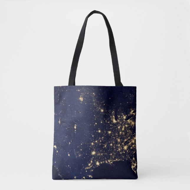 City Lights Of The United States At Night. Tote Bag (Front)