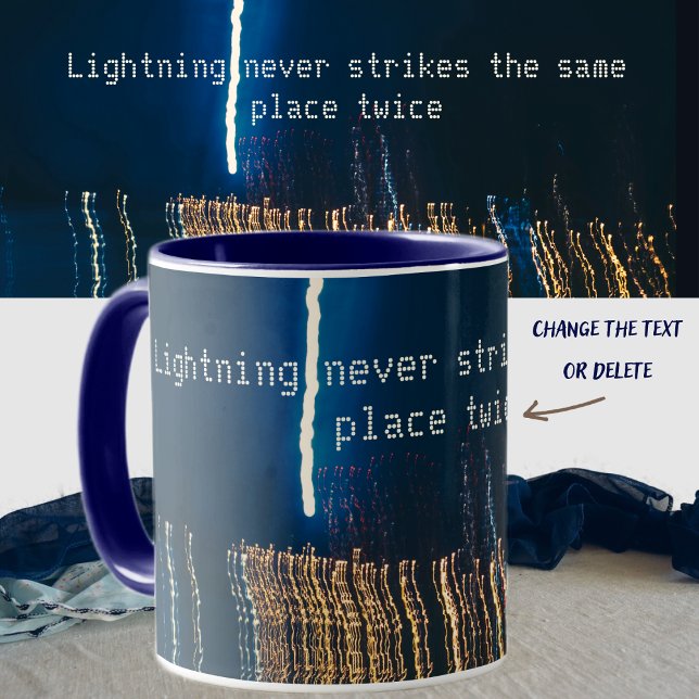 City lights on dark blue background mug (Creator Uploaded)