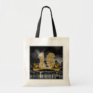 City Lights Sweet Sixteen Gold ID243 Tote Bag