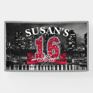 City Lights Sweet Sixteen Red ID242 Banner