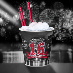 City Lights Sweet Sixteen Red ID242 Paper Cups