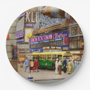 City - Manhattan, NY - 43rd and Broadway 1952 Paper Plate