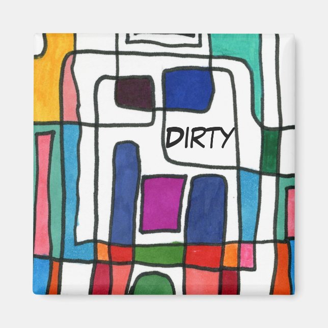 "City Map" Abstract Dishwasher Status Magnet (Front)