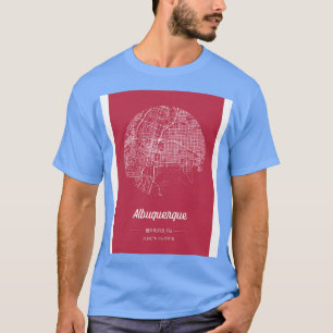 City map in red Albuquerque New Mexico USA with re T-Shirt