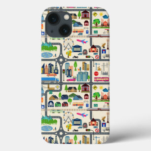 City Map Pattern iPhone 13 Case