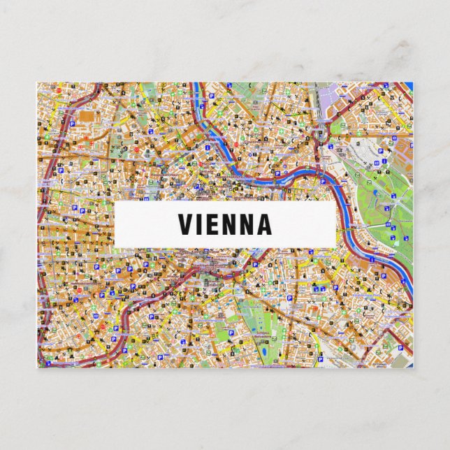 CITY MAP POSTCARDS ♥ Vienna (Front)