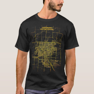 city map street travel souvenir tourist Longmont C T-Shirt