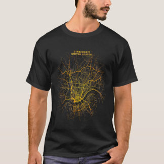 city map street travel souvenir tourist Ohio Cinci T-Shirt