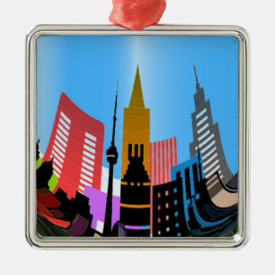 CITY METAL TREE DECORATION