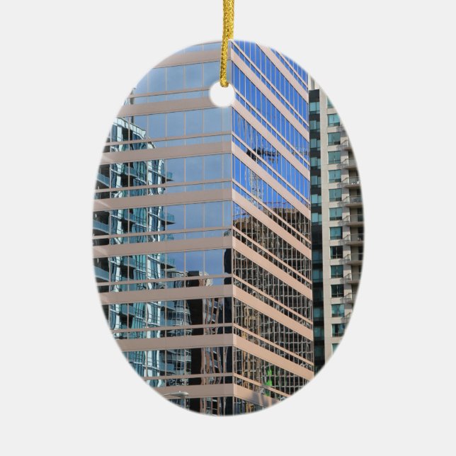 City Modern Architecture Ceramic Tree Decoration (Front)