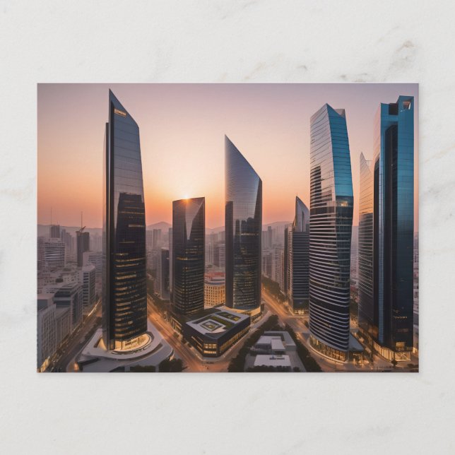 City modern business centre postcard (Front)