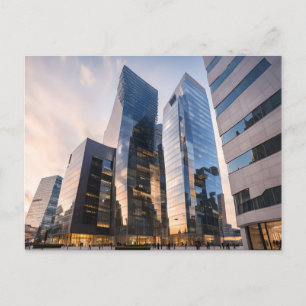 City modern business centre postcard