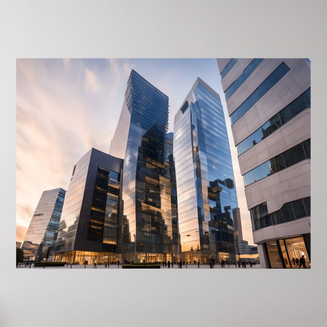 City modern business centre poster (Front)