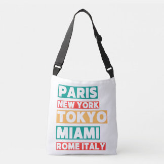 City Names Typography Crossbody Bag – Paris Toky
