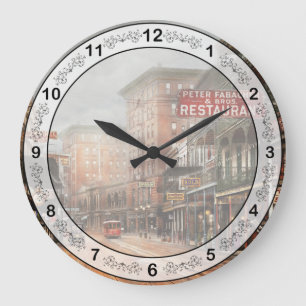 City - New Orleans - A look at St Charles Ave 1910 Large Clock
