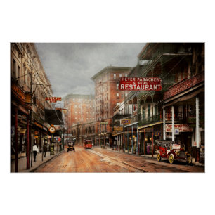 City - New Orleans - A look at St Charles Ave 1910 Poster