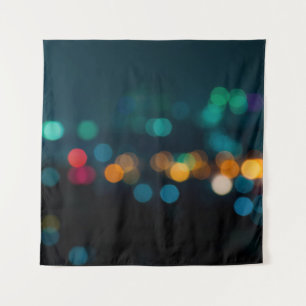 City night light blur bokeh, defocused backgrounda tapestry