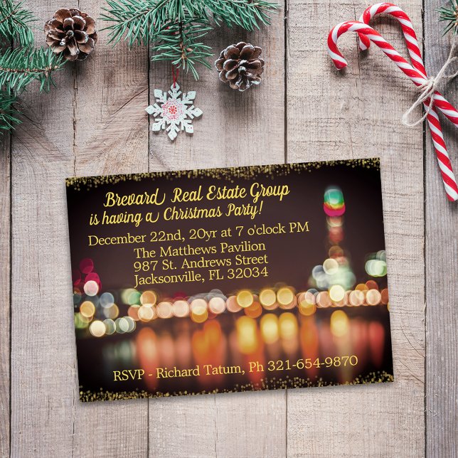 City Night Lights Corporate Christmas Party Invitation (Creator Uploaded)