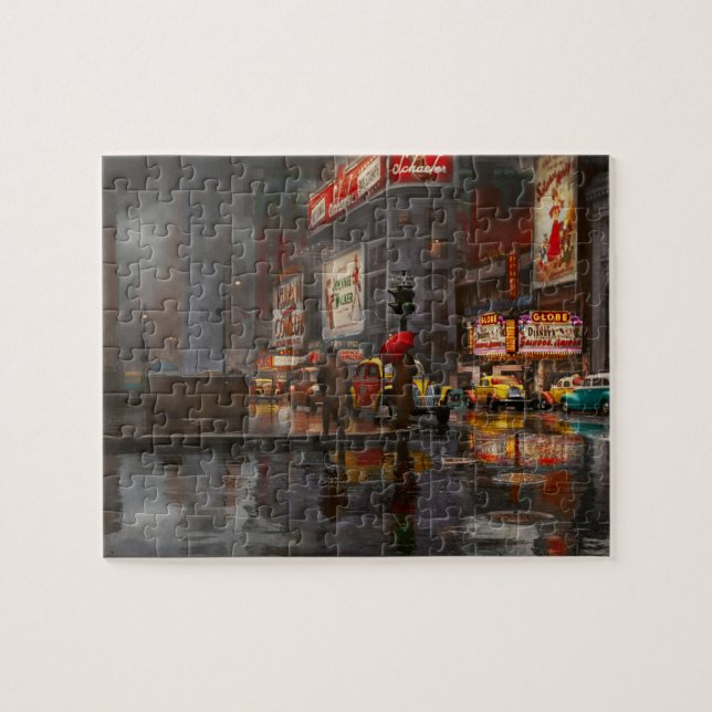 City - NY - A rainy day in New York City 1943 Jigsaw Puzzle (Horizontal)