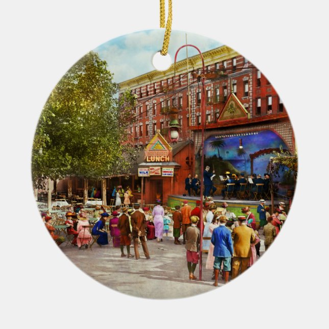 City - NY - Celebrating Bastille Day 1913 Ceramic Tree Decoration (Front)