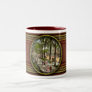 City - NY - I would love to be on Broadway 1915 Two-Tone Coffee Mug