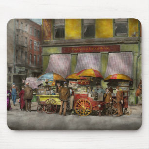 City - NY- Lunch carts on Broadway St NY - 1906 Mouse Pad