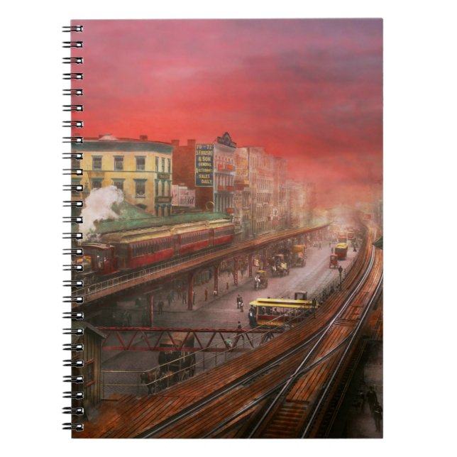 City - NY - Rush hour traffic - 1900 Spiral Notebook (Front)