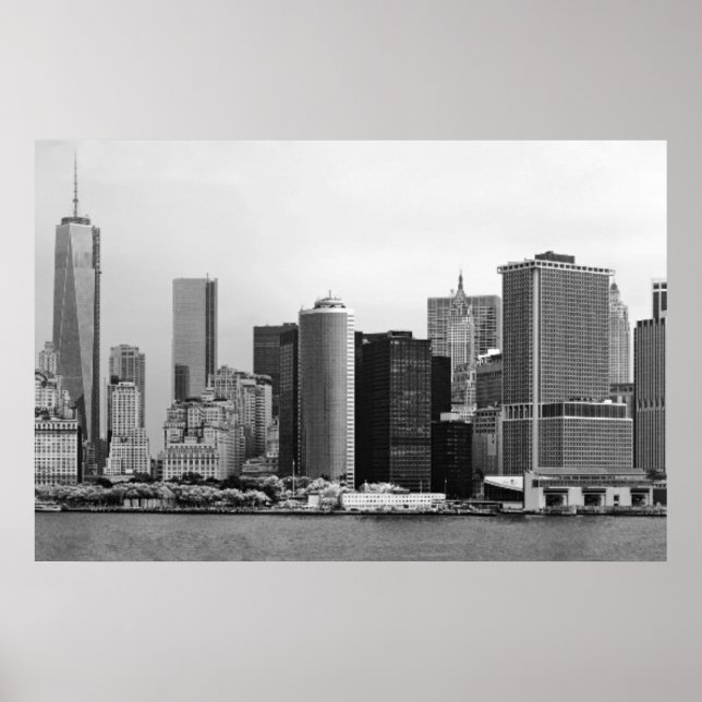 City - NY - The financial district - BW Poster (Front)