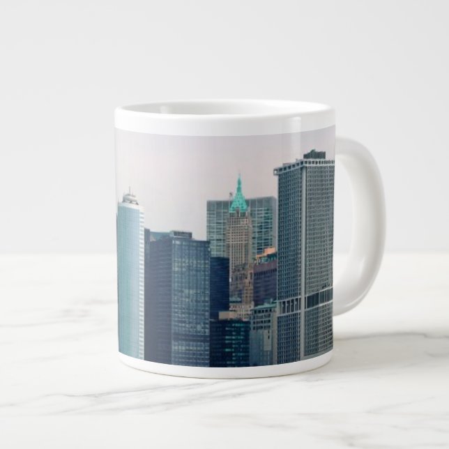 City - NY - The financial district Large Coffee Mug (Front Right)