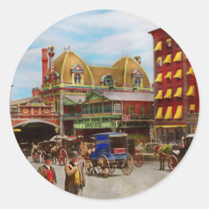 City - NY - The Grand Central Depot 1890 Classic Round Sticker