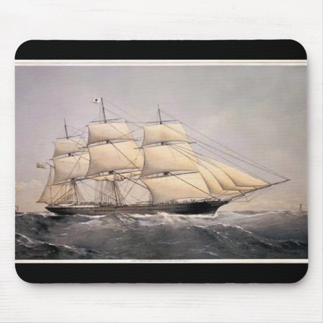 City of Adelaide Clipper ship 1800s Mouse Pad (Front)