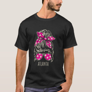 City of Atlanta Messy Hair Bun Ribbon Sunglasses D T-Shirt
