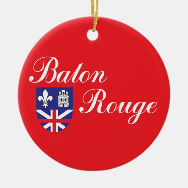 City of Baton Rouge flag Ceramic Tree Decoration (Front)