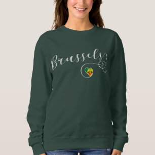City of Brussels Flag In Heart Sweatshirt
