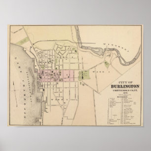 City of Burlington in Vermont Poster