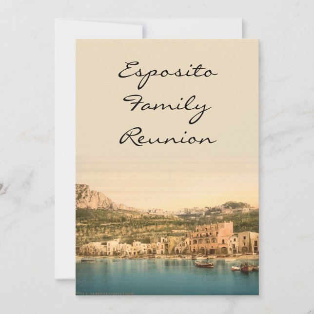 City of Capri, Island of Capri, Campania, Italy Invitation (Front)