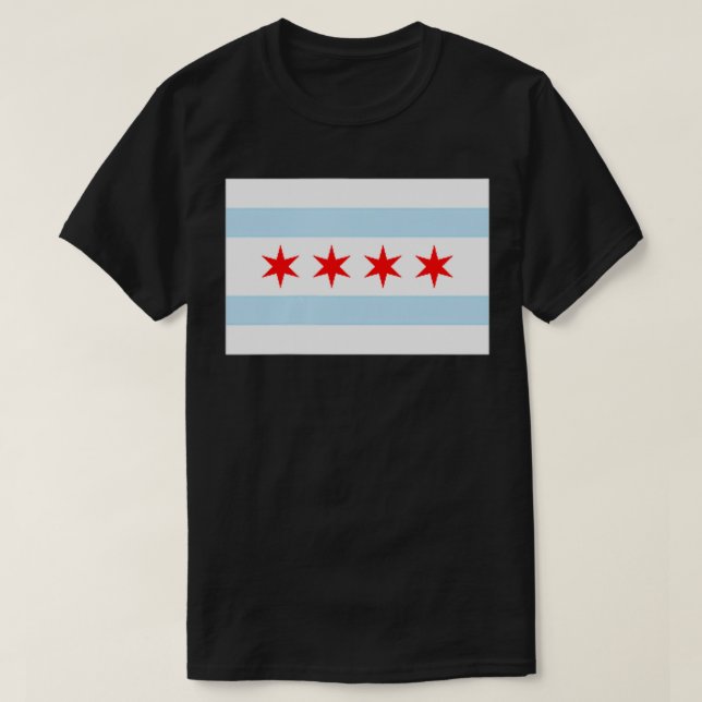 CITY OF CHICAGO ILLINOIS FLAG WINDY CITY  T-Shirt (Design Front)