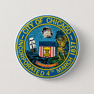 City of Chicago Seal 6 Cm Round Badge