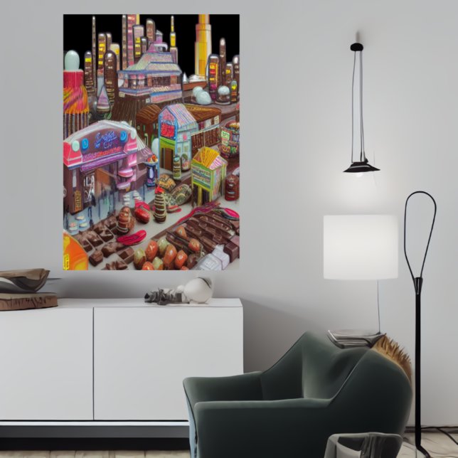 City of chocolate and candy | AI Art Poster (Creator Uploaded)