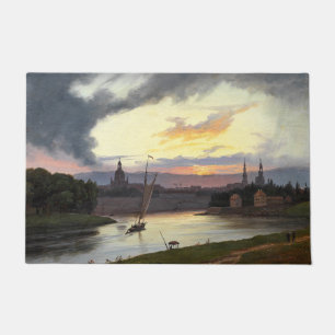 City of Dresden at Sunset (German Landscape) Doormat