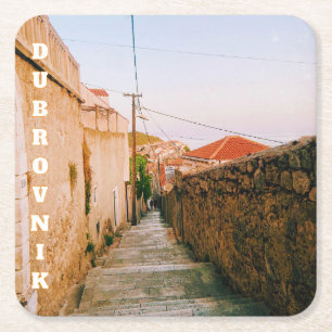 City of Dubrovnik, Dalmatia, Croatia Square Paper Coaster