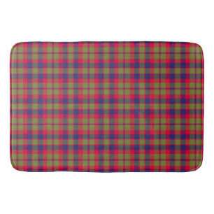 City of Glasgow Green and Red Highland Plaid Bath Mat