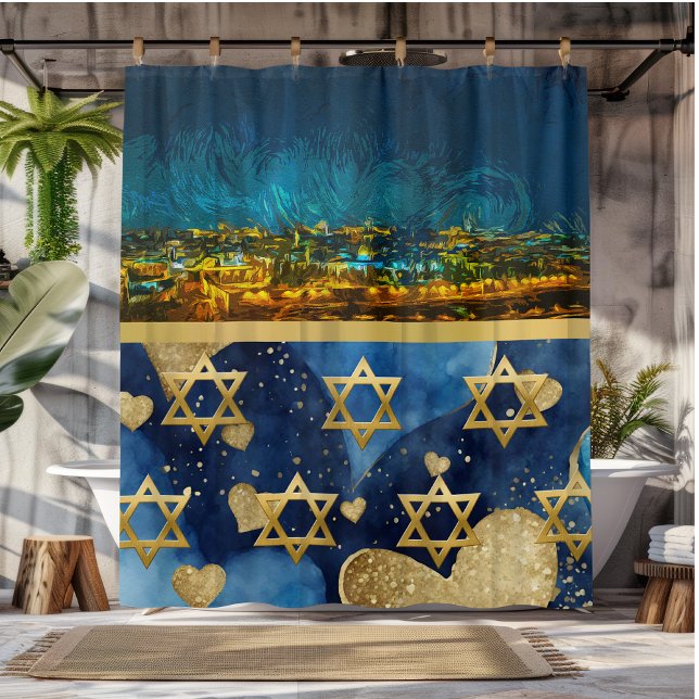 City of Jerusalem at Night Shower Curtain (Creator Uploaded)