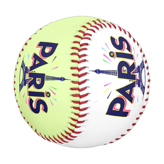 City of Lights: Bold Paris Typography Art Baseball (Angled)