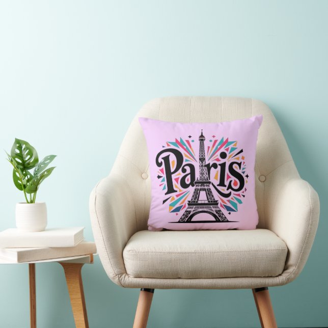 City of Lights: Bold Paris Typography Art Cushion (Chair)