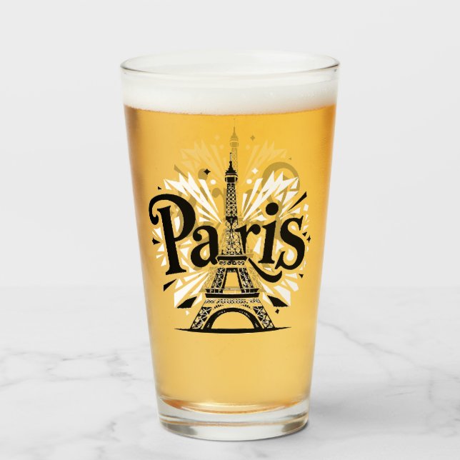 City of Lights: Bold Paris Typography Art Glass (Front Filled)