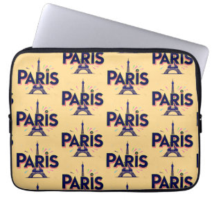 City of Lights: Bold Paris Typography Art Laptop Sleeve