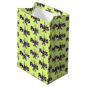 City of Lights: Bold Paris Typography Art Medium Gift Bag