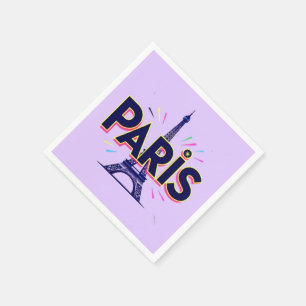 City of Lights: Bold Paris Typography Art Napkin